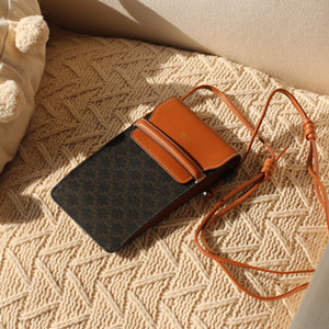 celine phone pouch triomphe canvas and lambskin