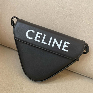 celine triangle bag in smooth calfskin with celine print #728