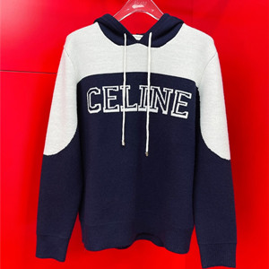 celine two-tone celine hoodie in cotton fleece