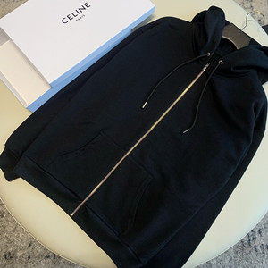 9A+ quality celine hoodie in cotton fleece black/white