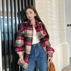 celine oversized in checked wool