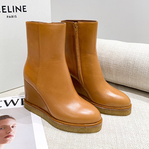 celine manon wedge ankle boot shoes in calfskin