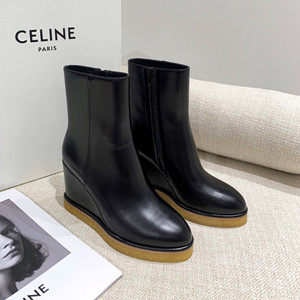 celine manon wedge ankle boot shoes in calfskin