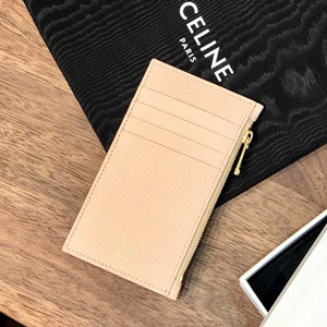 celine zipped compact card holder in grained calfskin #n080