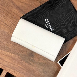 celine large flap wallet in grained calfskin #012