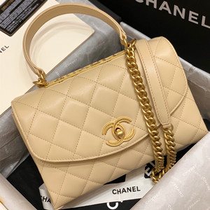 chanel flap bag with top handle #as1174