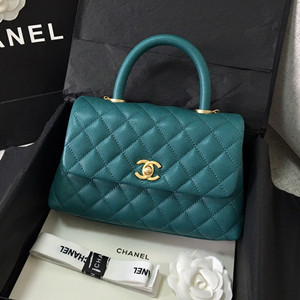 chanel flap bag with top handle 23cm