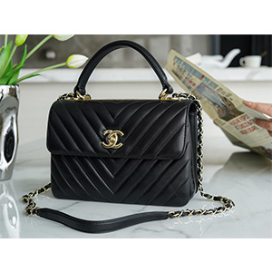 chanel flap bag with top handle 25cm