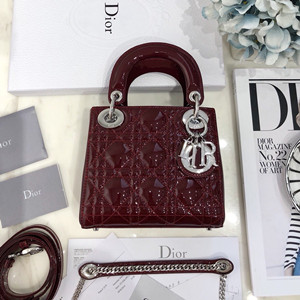 dior mini lady classic patent leather bag