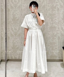 dior mid-length belted macrocannage dress