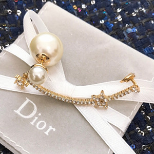 dior white resin bead and crystal dior tribales gold finish ear cuff