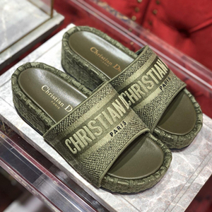 9A+ quality dior dway slide in embroidered cotton shoes