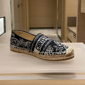 dior granville dior oblique embroidered cotton espadrille shoes