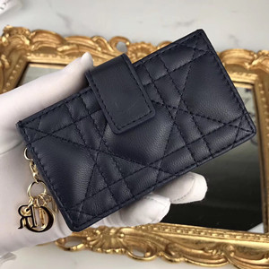 dior small lady dior canvage lambskin 5-pocket card holder #d6709