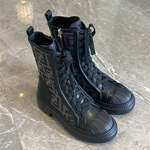 fendi domino leather biker boots