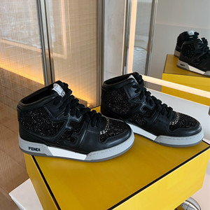 fendi match sneakers leather high-tops