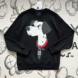 givenchy slim fit 101 dalmatians sweatshirt in embroidered felpa-black