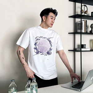 givenchy casual fit t-shirt in cotton with givenchy ring print