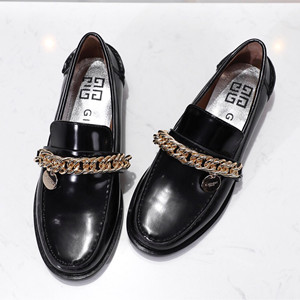 givenchy loafers in leather with chain shoes