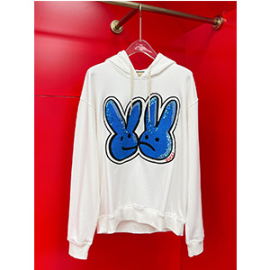 gucci bunny print cotton jersey sweatshirt