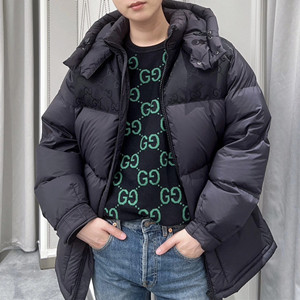 gucci nylon down jacket with gg inserts
