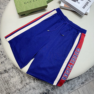 9A+ quality gucci tiger cotton jersey shorts with stripes