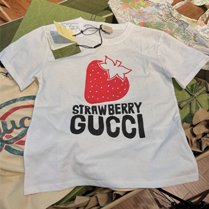 9A++ quality gucci children's cotton strawberry gucci print t-shirt