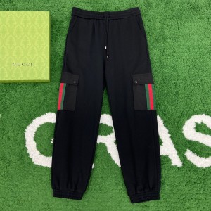 gucci cotton jersey jogging pant with web