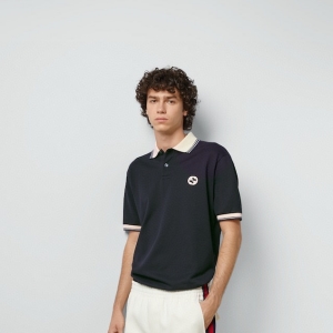 gucci cotton polo shirt with interloacking g