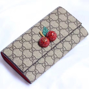 gucci gg supreme wallet with cherries #476055