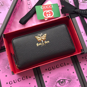 gucci leather wallet with butterfly #516927