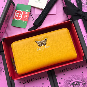 gucci leather wallet with butterfly #516927