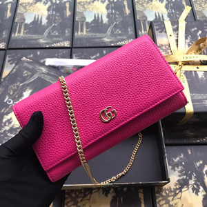 gucci gg marmont leather chain wallet #546585