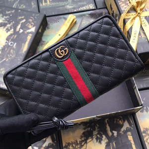 gucci leather zip around wallet with double g #536450