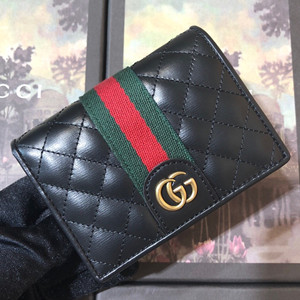 gucci leather card case wallet with double g #536453