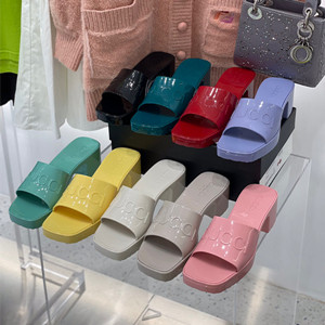 gucci women's rubber slide sandal shoes