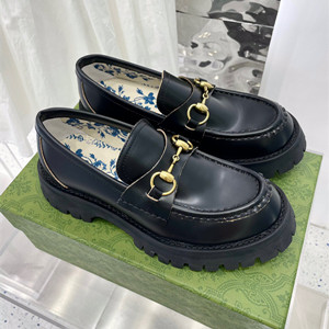 gucci leather lug sole horsebit loafer shoes