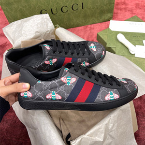 9A+ quality gucci men's bee print ace sneaker shoes