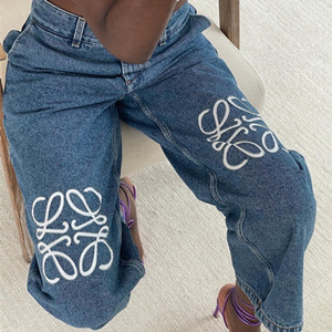 9A+ quality loewe anagram baggy jeans in denim