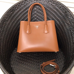 9A+ quality prada medium saffiano leather double prada bag #1bg775