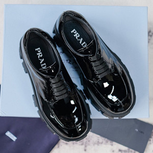 prada monolith brushed leather lace-up shoes 9A+ quality
