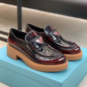 prada brushed leather loafers shoes