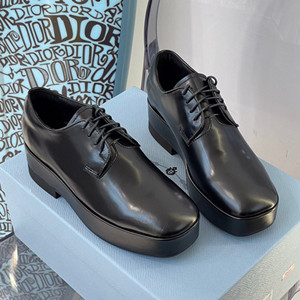 prada brushed leather laced derby shoes