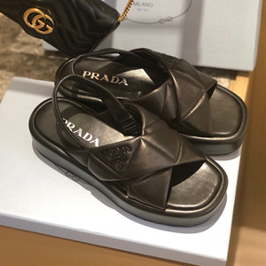 prada sporty quilted nappa leather sandals shoes