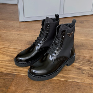 prada brudhed-leather and re-nylon boots shoes