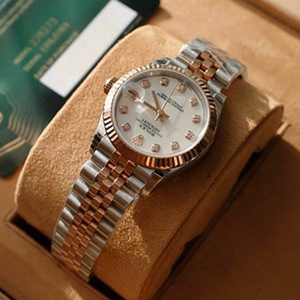 rolex datejust 31 oyster,31mm,oystersteel and everose gold #m278271