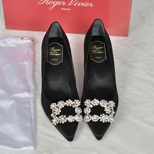 roger vivier silk flower strass pumps shoes 9A+ quality