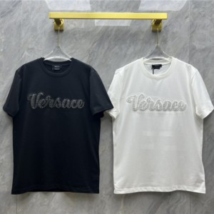 versace crystal varsity logo t-shirt
