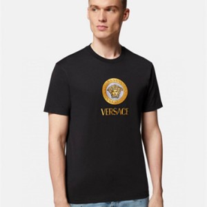 versace embroidered medusa logo t-shirt