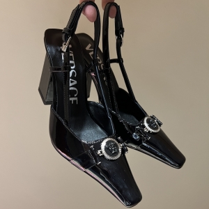 versace medusa buckle mid slingback pumps shoes